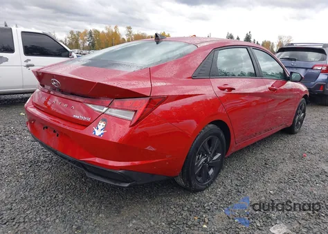 2022 Hyundai Elantra Hybrid Blue from USA, damaged, VIN KMHLM4AJ6NU016084